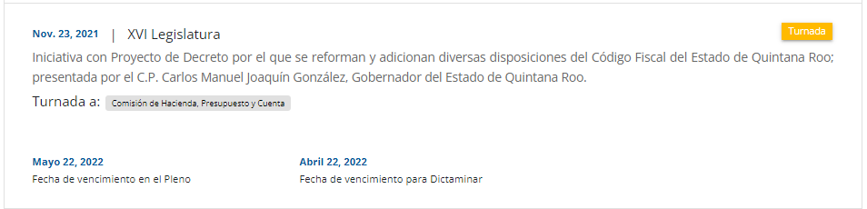 Iniciativas De Proyecto De Reformas Al Código Fiscal Del Estado De ...